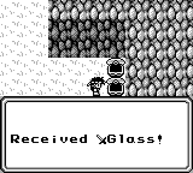 Getting the glass sword from the starting cave