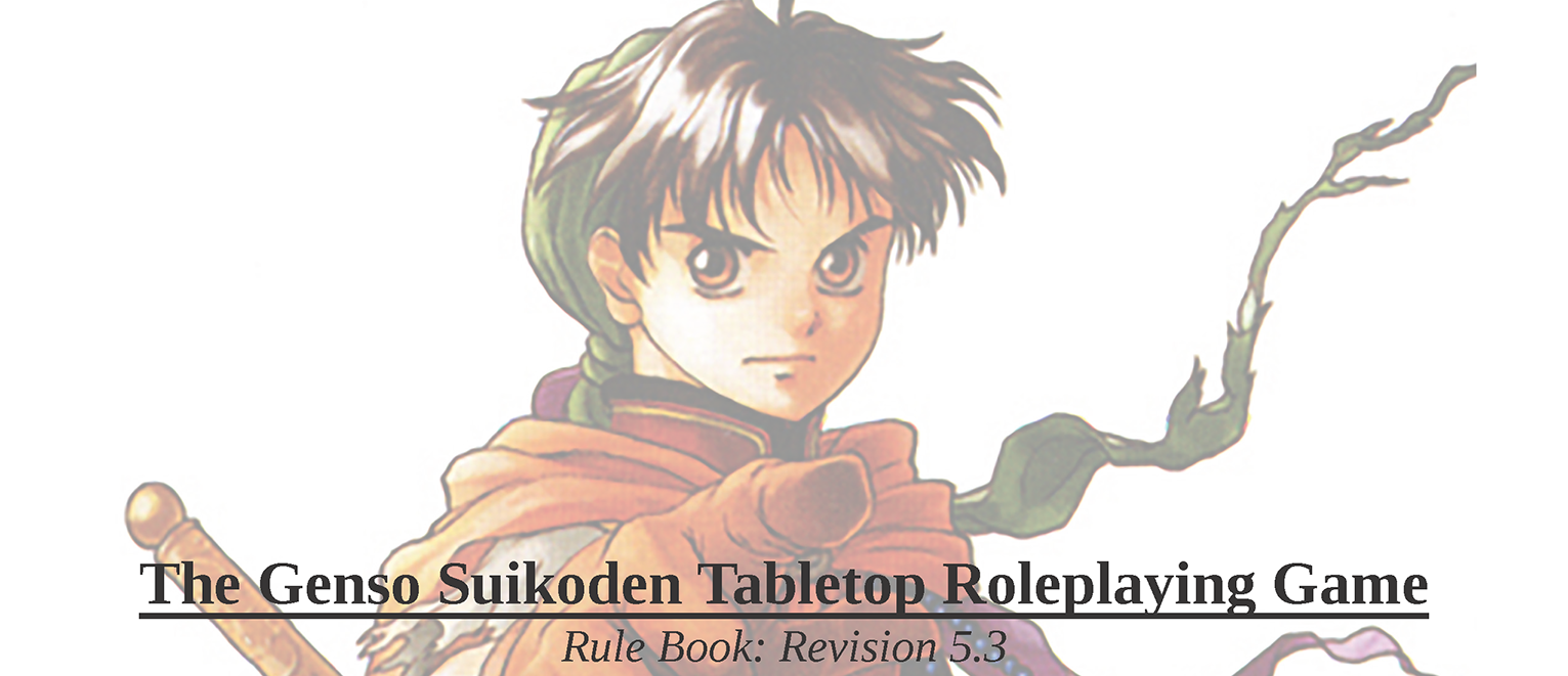 Title Page of the Suikoden Tabletop RPG